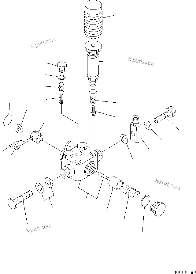 Komatsu parts book diagram for SA6D170-B-1F-7 S/N 10001-UP: FUEL INJECTION PUMP (FEED PUMP) (INNER PARTS)(#13556-15514)