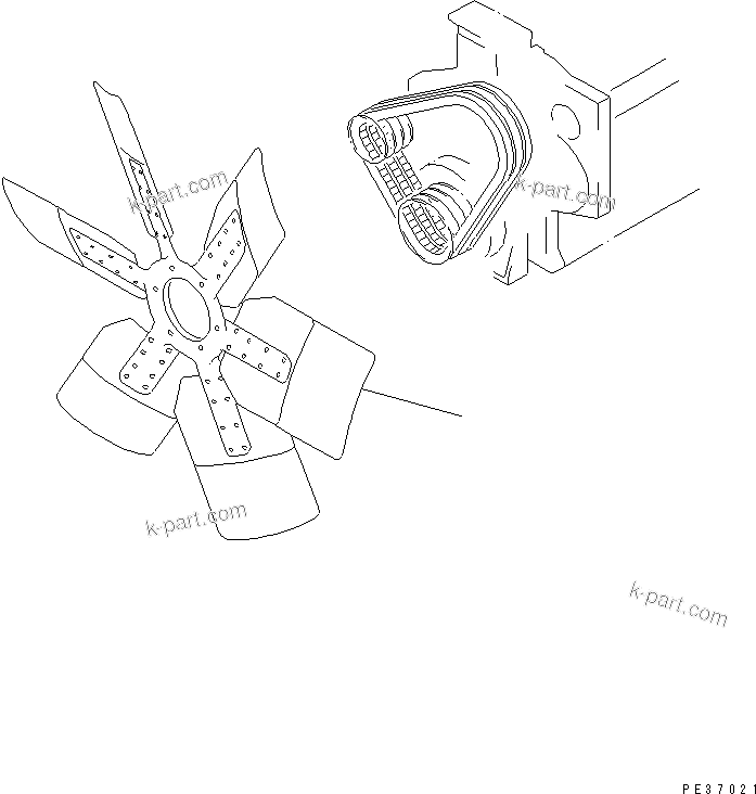 Komatsu parts book diagram for SA6D170-B-1F-7 S/N 10001-UP: COOLING FAN (SUCTION TYPE)(#15701-)