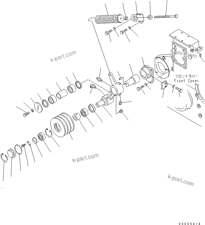Komatsu parts book diagram for SA6D170-B-1F-7 S/N 10001-UP: TENSION PULLEY(#15701-)