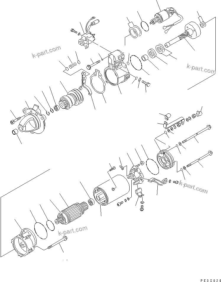 Komatsu parts book diagram for SA6D170-B-1F-7 S/N 10001-UP: STARTING MOTOR (11KW) (INNER PARTS)(#15701-)