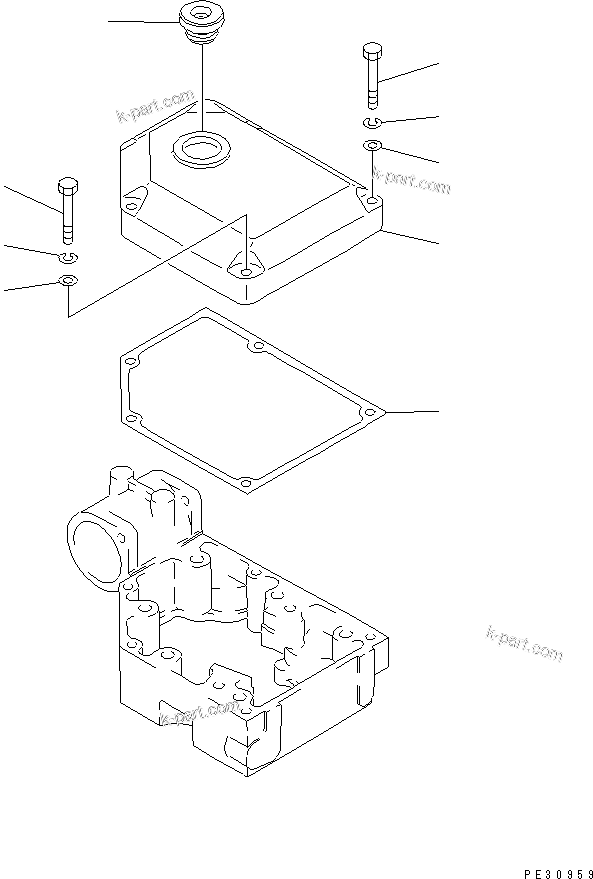Komatsu parts book diagram for SA8V170-1C S/N 10040-UP: ROCKER ARM HOUSING COVER