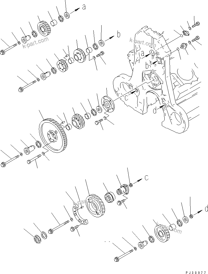 Komatsu parts book diagram for SA8V170-1C S/N 10040-UP: TIMING GEAR