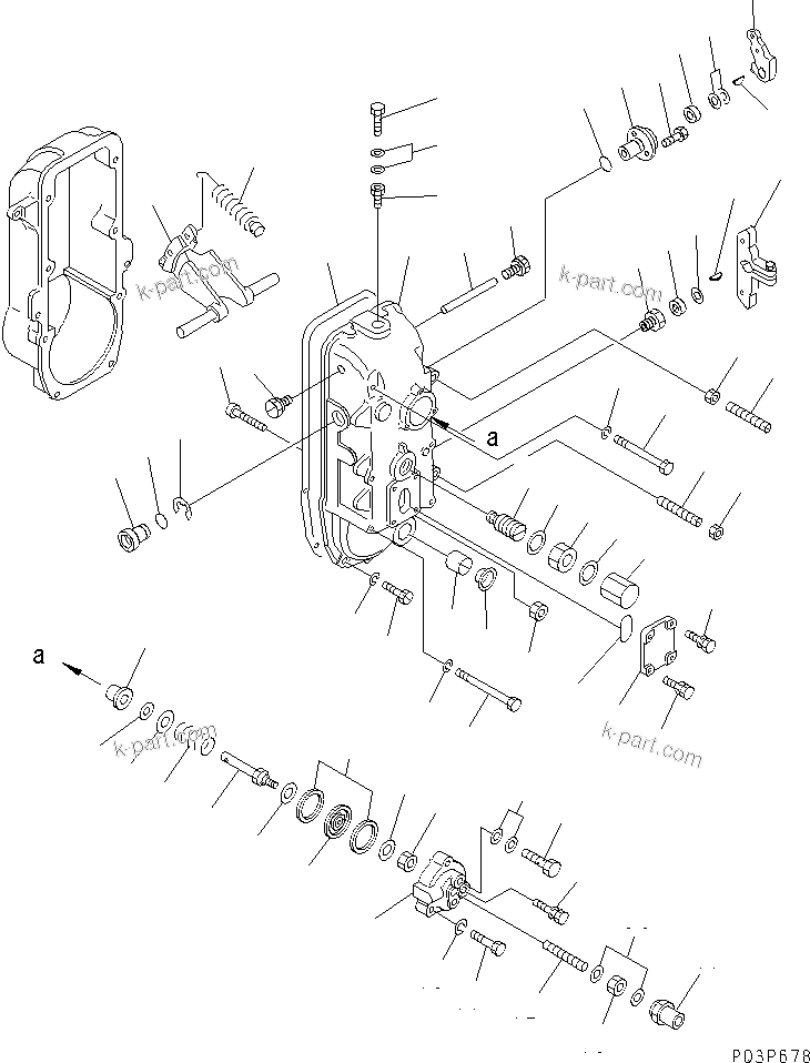 Komatsu parts book diagram for SA8V170-1C S/N 10040-UP: FUEL INJECTION PUMP (GOVERNOR) (2/2)(#10516-)