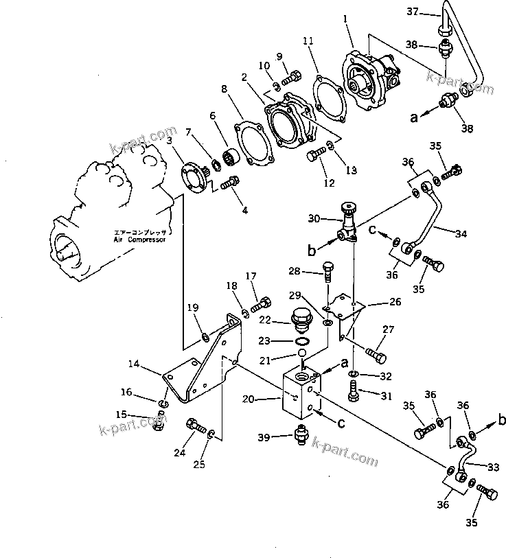 Komatsu parts book diagram for SA8V170-1B S/N 10007-UP: FUEL PUMP DRIVE AND FEED PUMP(#10129-)
