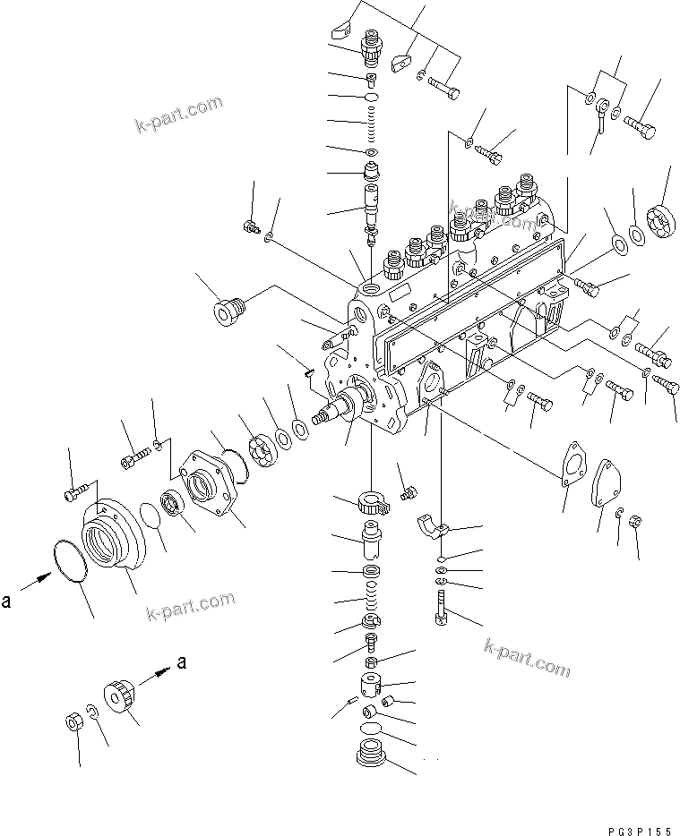 Komatsu parts book diagram for SA8V170-1B S/N 10007-UP: FUEL INJECTION PUMP (PUMP)(#10007-10449)