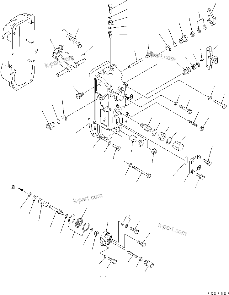 Komatsu parts book diagram for SA8V170-1B S/N 10007-UP: FUEL INJECTION PUMP (GOVERNOR) (2/2)(#10007-10449)