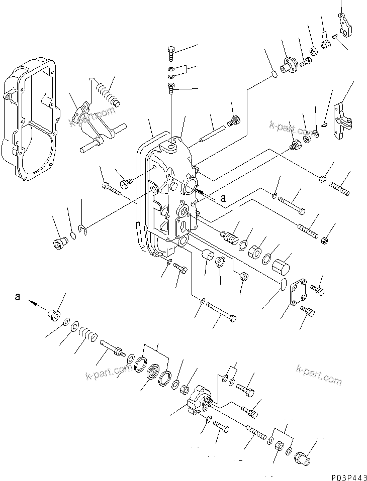 Komatsu parts book diagram for SA8V170-1B S/N 10007-UP: FUEL INJECTION PUMP (GOVERNOR) (2/2)(#10450-)