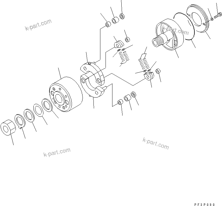 Komatsu parts book diagram for SA8V170-1B S/N 10007-UP: FUEL INJECTION PUMP TIMER