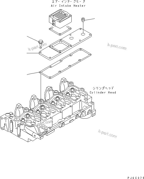 Komatsu parts book diagram for SAA4D102E-2E-4 S/N 26274903-UP: AIR INTAKE COVER(#26277757-)