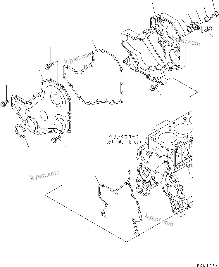 Komatsu parts book diagram for SAA4D102E-2E-4 S/N 26274903-UP: FRONT COVER