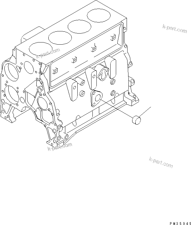 Komatsu parts book diagram for SAA4D102E-2E-4 S/N 26274903-UP: CYLINDER BLOCK BLIND PLUG(#26304081-)
