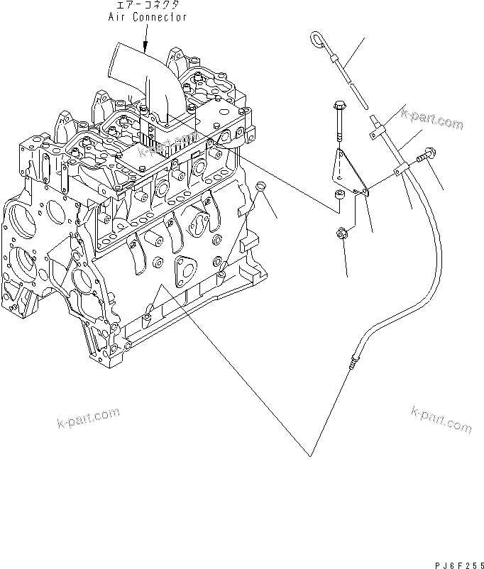 Komatsu parts book diagram for SAA4D102E-2E-4 S/N 26274903-UP: OIL LEVEL GAUGE(#26304081-)