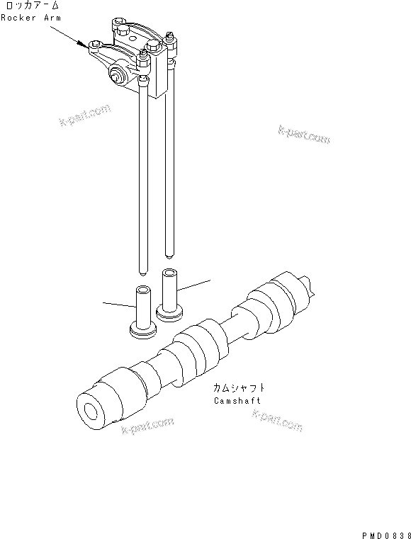 Komatsu parts book diagram for SAA4D102E-2E-4 S/N 26274903-UP: TAPPET(#26277757-)