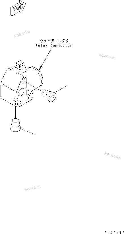 Komatsu parts book diagram for SAA4D102E-2E-4 S/N 26274903-UP: WATER CONNECTOR PLUG(#26277757-)