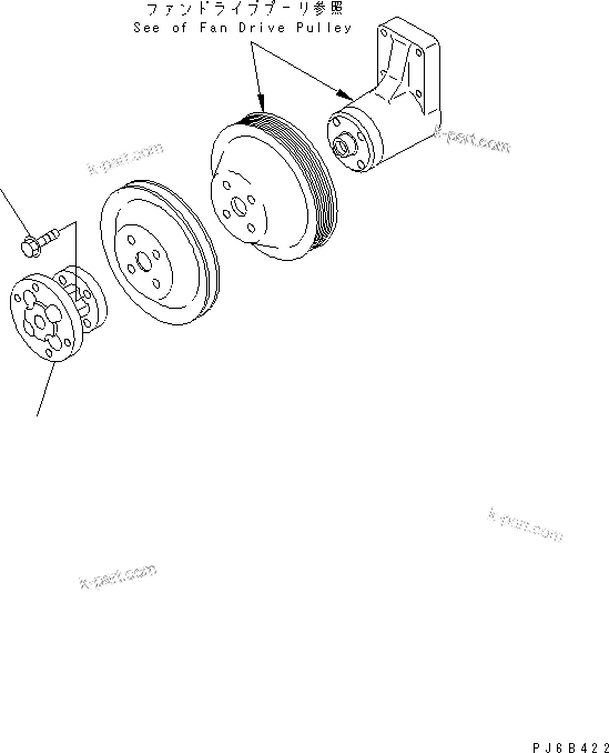 Komatsu parts book diagram for SAA4D102E-2E-4 S/N 26274903-UP: FAN PILOT SPACER