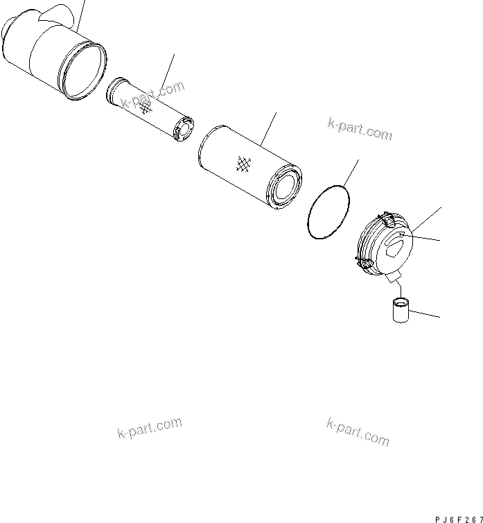 Komatsu parts book diagram for SAA4D102E-2E-4 S/N 26274903-UP: AIR CLEANER(#26304081-)