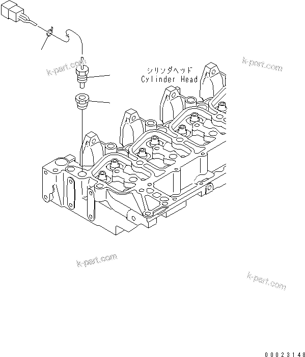 Komatsu parts book diagram for SAA4D102E-2G-4 S/N 26274903-UP: WATER TEMPERATURE SENSOR(#26320387-)