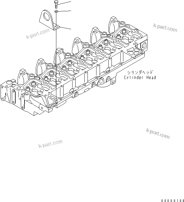 Komatsu parts book diagram for SAA4D102E-2G-4 S/N 26274903-UP: FRONT HANGER(#26304081-)
