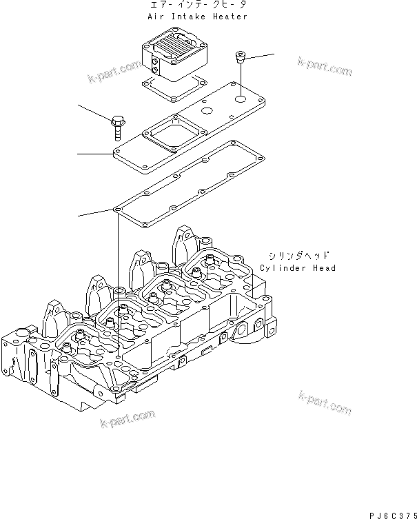 Komatsu parts book diagram for SAA4D102E-2G-4 S/N 26274903-UP: AIR INTAKE COVER(#26277757-)