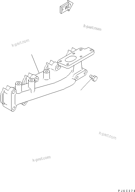 Komatsu parts book diagram for SAA4D102E-2G-4 S/N 26274903-UP: EXHAUST MANIFOLD(#26277757-)