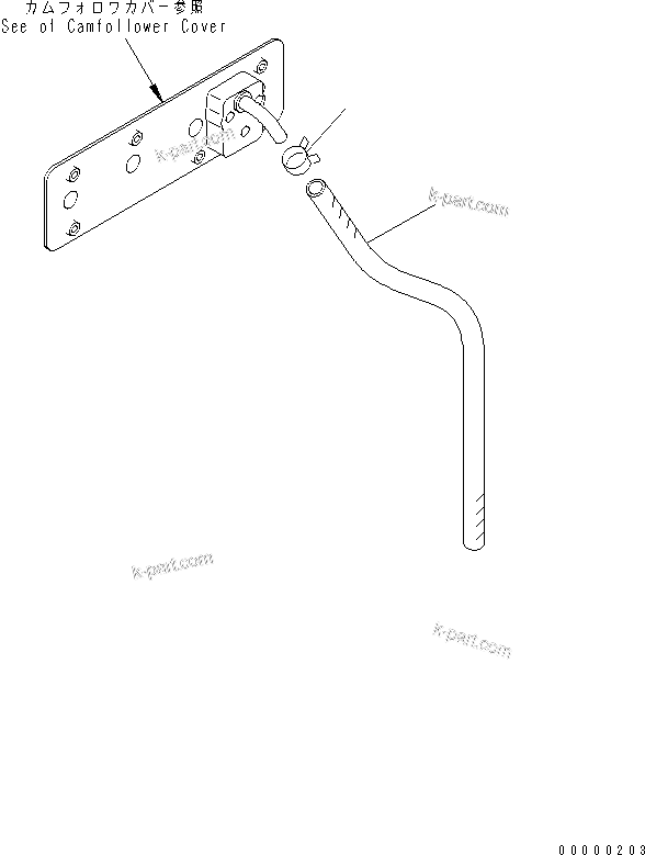 Komatsu parts book diagram for SAA4D102E-2G-4 S/N 26274903-UP: BREATHER HOSE(#26320001-)