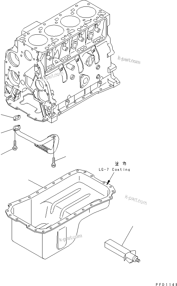 Komatsu parts book diagram for SAA4D102E-2G-4 S/N 26274903-UP: OIL PAN AND SUCTION TUBE(#26317765-)