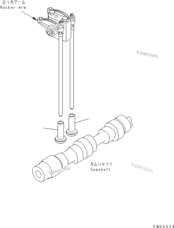 Komatsu parts book diagram for SAA4D102E-2G-4 S/N 26274903-UP: TAPPET(#26277757-)