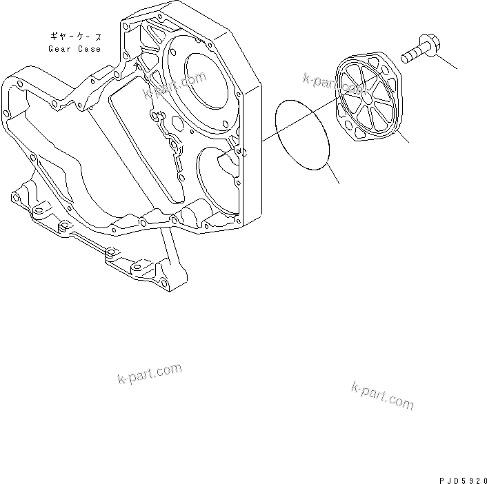 Komatsu parts book diagram for SAA4D102E-2G-4 S/N 26274903-UP: FRONT GEAR TRAIN COVER