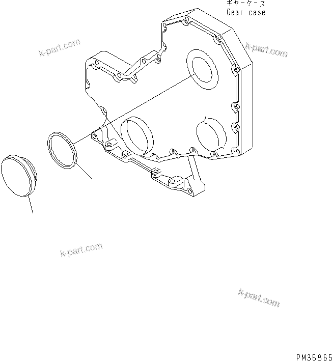 Komatsu parts book diagram for SAA4D102E-2G-4 S/N 26274903-UP: TACHOMETER DRIVE COVER(#26277757-)