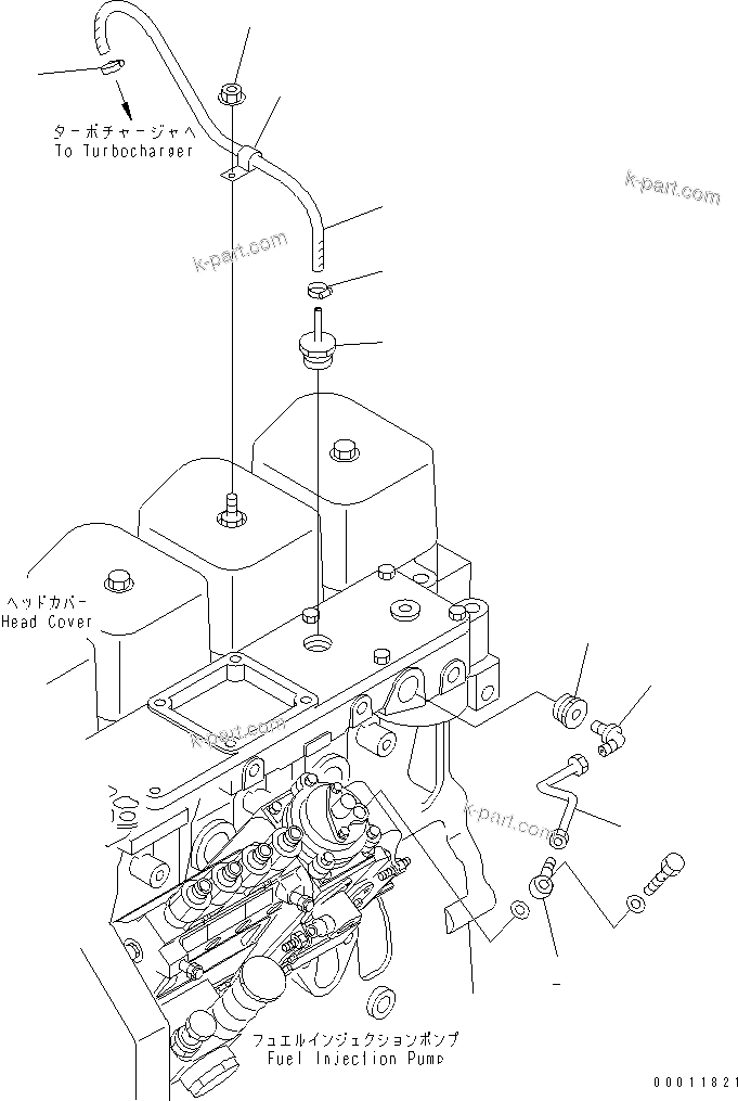 Komatsu parts book diagram for SAA4D102E-2G-4 S/N 26274903-UP: BOOST TUBE(#26317765-)