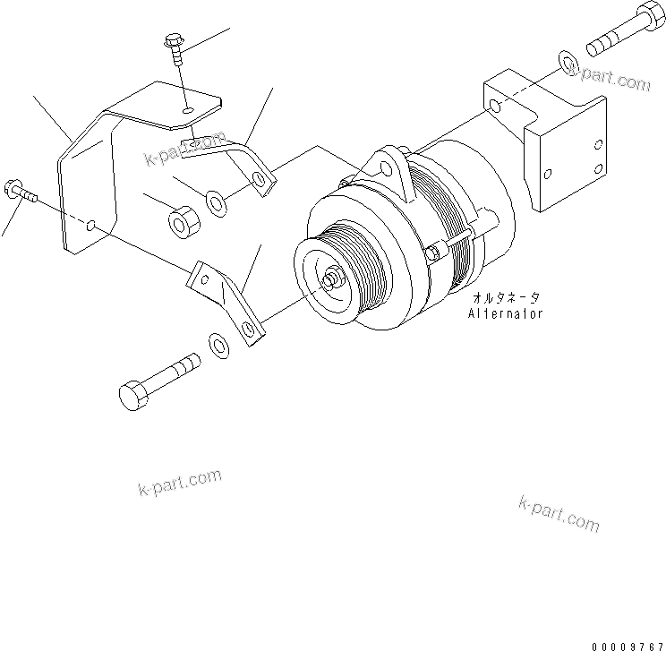 Komatsu parts book diagram for SAA4D102E-2G-4 S/N 26274903-UP: ALTERNATOR COVER (FOR 90A ALTERNATOR)(#26314444-)