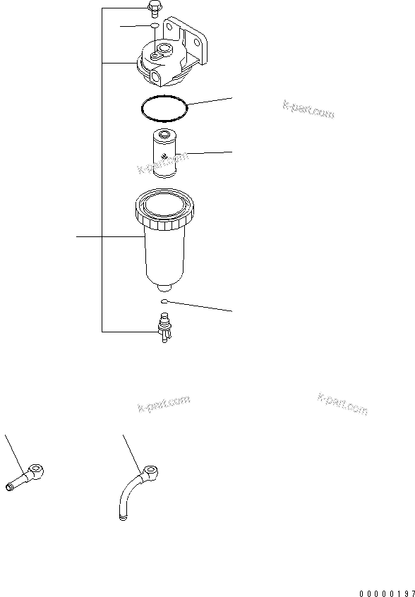 Komatsu parts book diagram for SAA4D102E-2G-4 S/N 26274903-UP: WATER SEPARATOR(#26302312-)