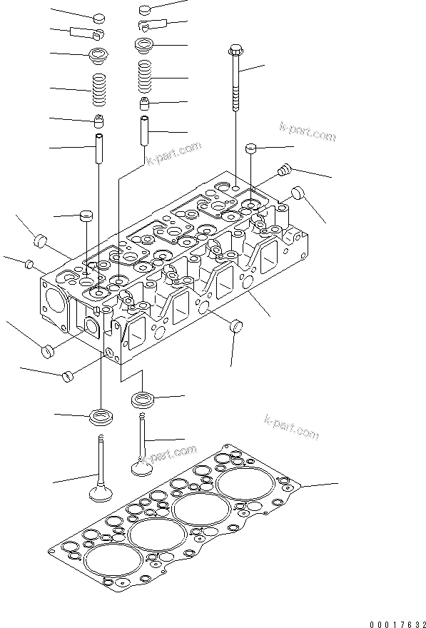 Komatsu parts book diagram for SAA4D95LE-5A S/N 500001-UP: CYLINDER HEAD