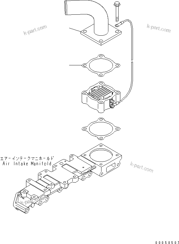 Komatsu parts book diagram for SAA4D95LE-5A S/N 500001-UP: AIR INTAKE CONNECTOR