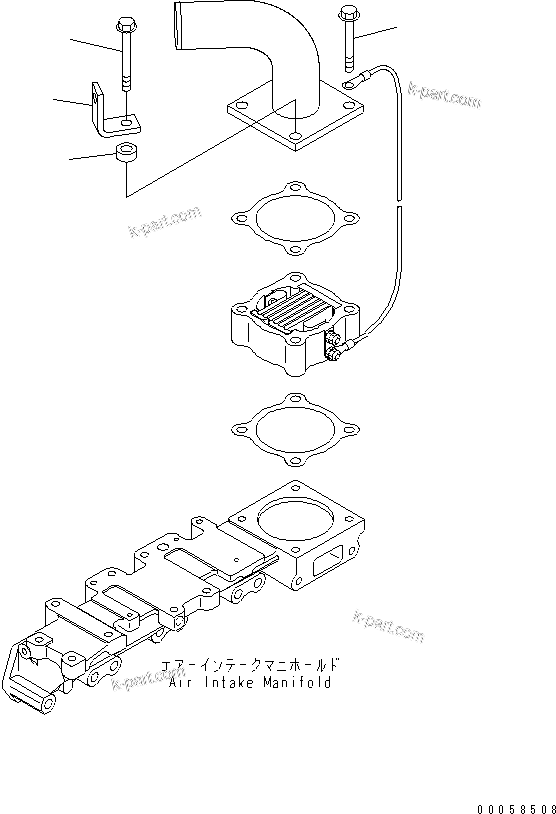 Komatsu parts book diagram for SAA4D95LE-5A S/N 500001-UP: AIR INTAKE CONNECTOR MOUNTING