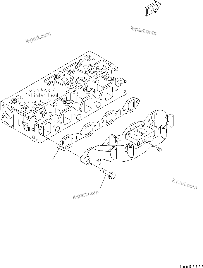 Komatsu parts book diagram for SAA4D95LE-5A S/N 500001-UP: EXHAUST MUFFLER MOUNTING
