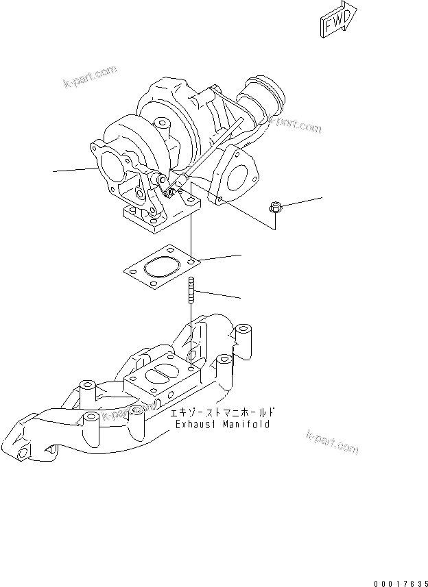 Komatsu parts book diagram for SAA4D95LE-5A S/N 500001-UP: TURBOCHARGER