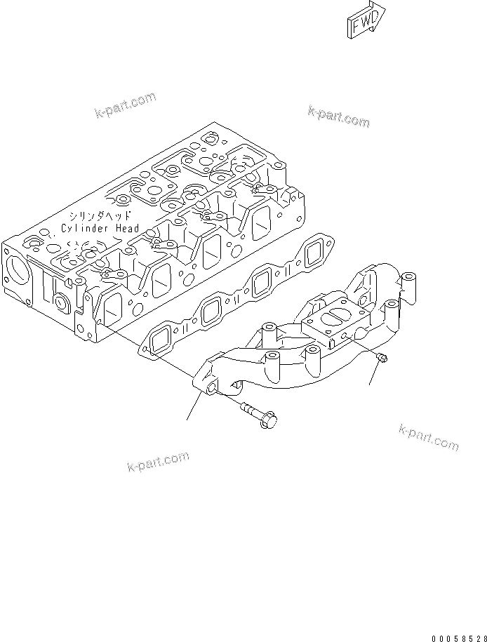 Komatsu parts book diagram for SAA4D95LE-5A S/N 500001-UP: EXHAUST MANIFOLD
