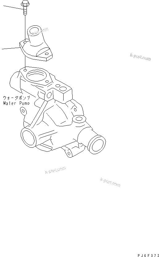 Komatsu parts book diagram for SAA4D95LE-5A S/N 500001-UP: WATER OUTLET CONNECTOR