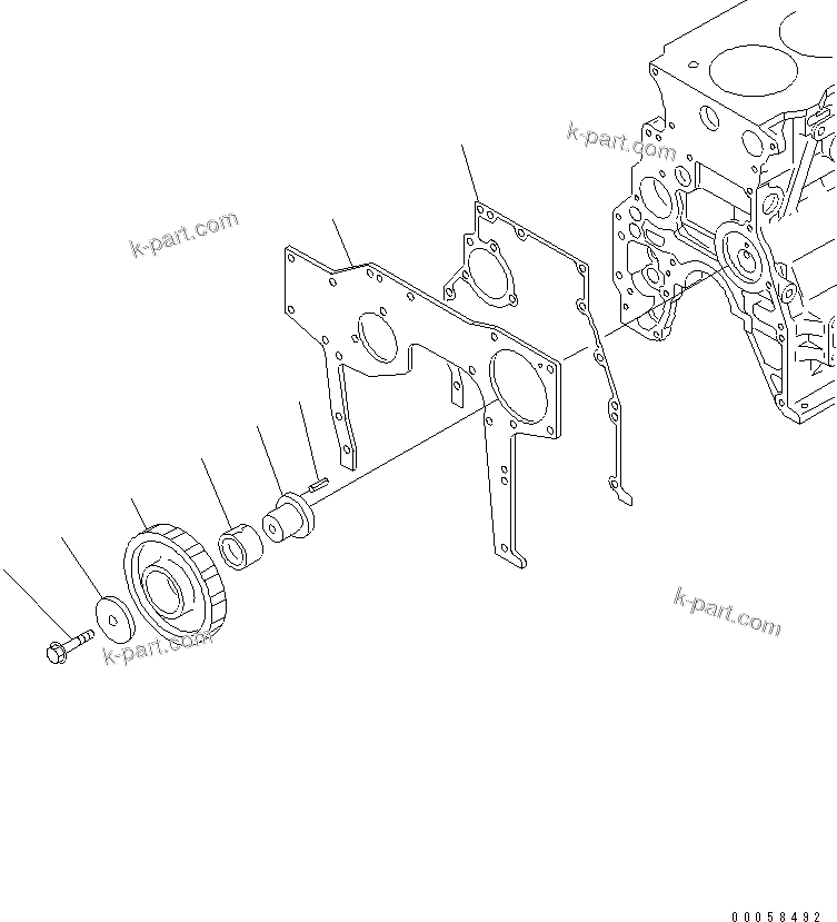 Komatsu parts book diagram for SAA4D95LE-5A S/N 500001-UP: FRONT GEAR
