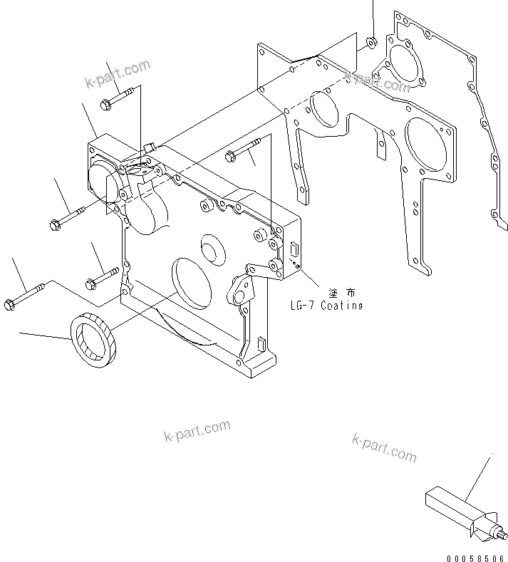 Komatsu parts book diagram for SAA4D95LE-5A S/N 500001-UP: FRONT GEAR COVER