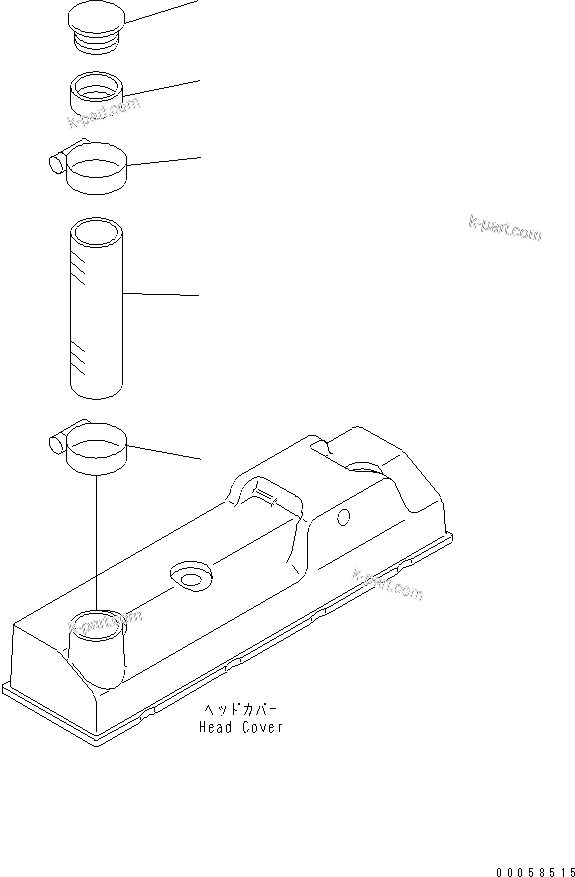 Komatsu parts book diagram for SAA4D95LE-5A S/N 500001-UP: HEAD COVER ACCESSORY