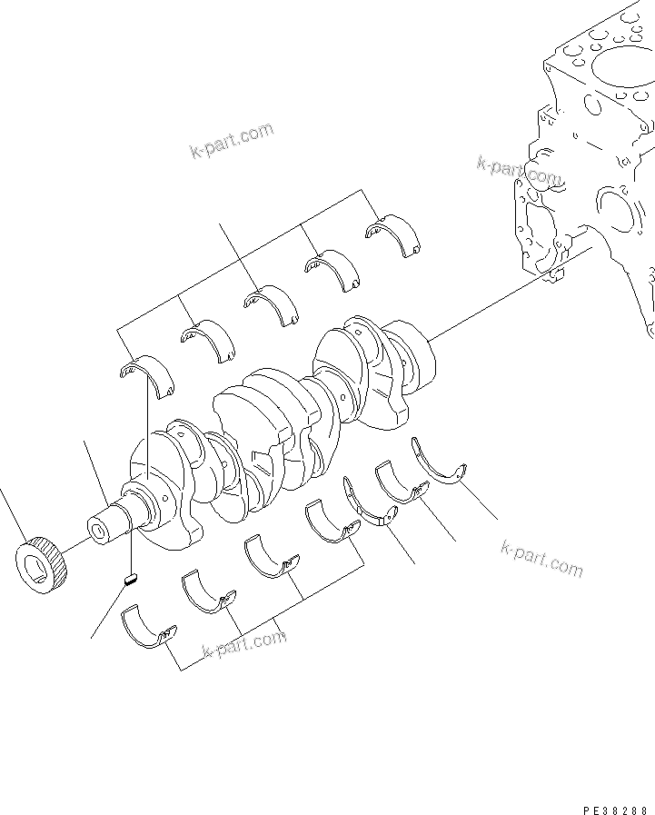 Komatsu parts book diagram for SAA4D95LE-5A S/N 500001-UP: CRANKSHAFT