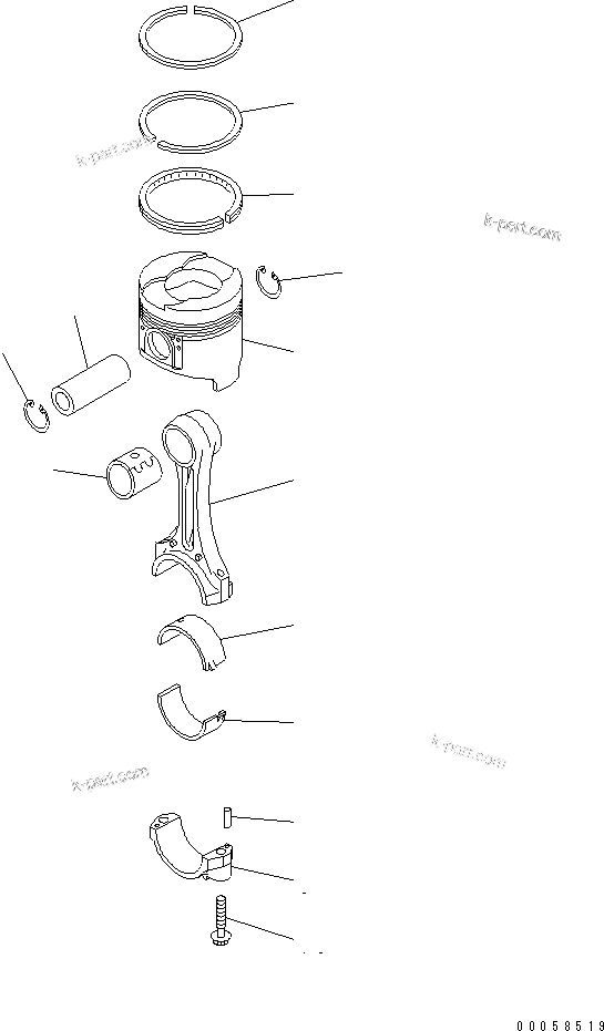 Komatsu parts book diagram for SAA4D95LE-5A S/N 500001-UP: PISTON