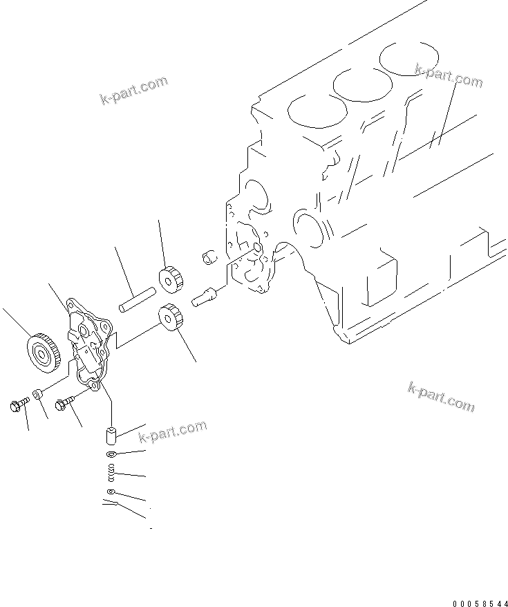 Komatsu parts book diagram for SAA4D95LE-5A S/N 500001-UP: OIL PUMP