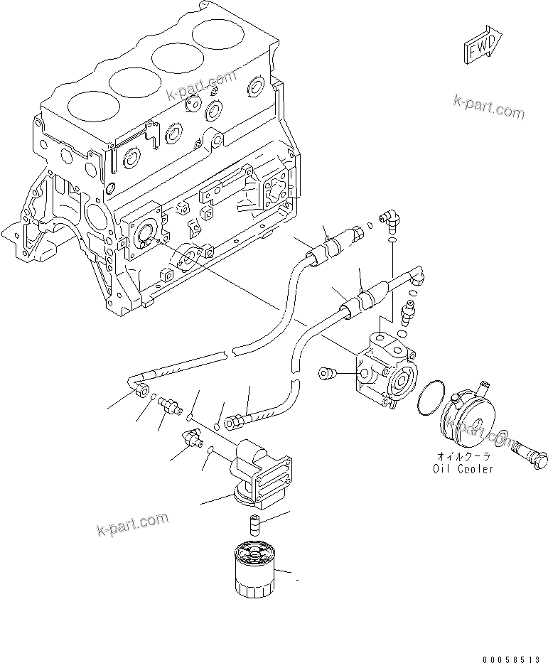 Komatsu parts book diagram for SAA4D95LE-5A S/N 500001-UP: OIL FILTER