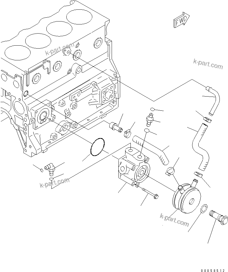 Komatsu parts book diagram for SAA4D95LE-5A S/N 500001-UP: OIL COOLER