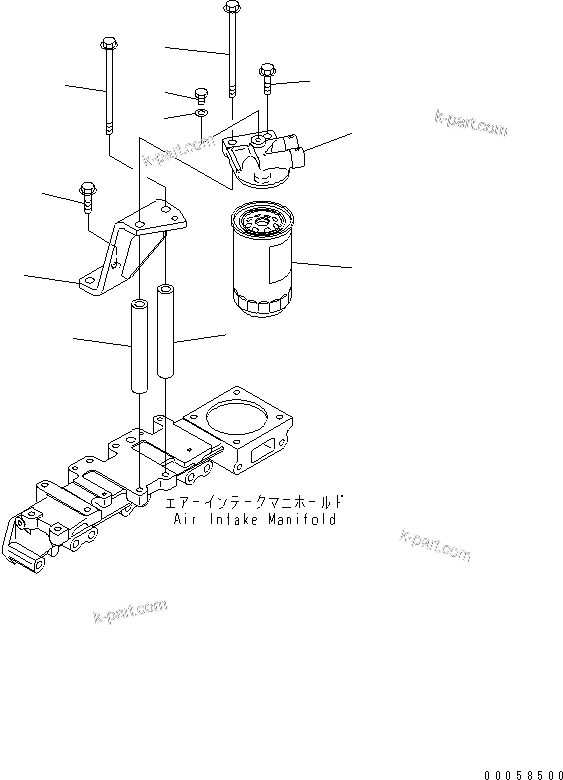 Komatsu parts book diagram for SAA4D95LE-5A S/N 500001-UP: FUEL FILTER