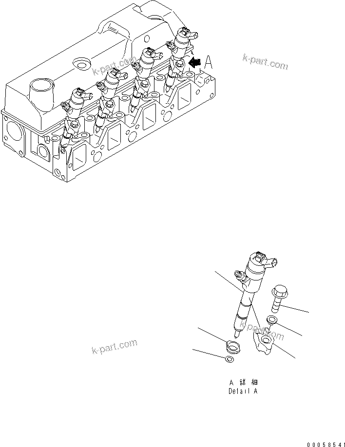 Komatsu parts book diagram for SAA4D95LE-5A S/N 500001-UP: INJECTOR