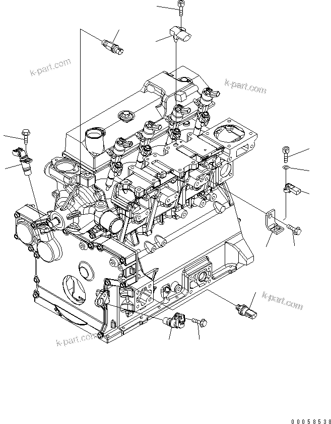 Komatsu parts book diagram for SAA4D95LE-5A S/N 500001-UP: ENGINE CONTROL MODULE